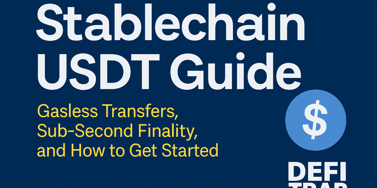 Stablechain USDT Guide — Gasless Transfers, Sub-Second Finality, and How to Get Started